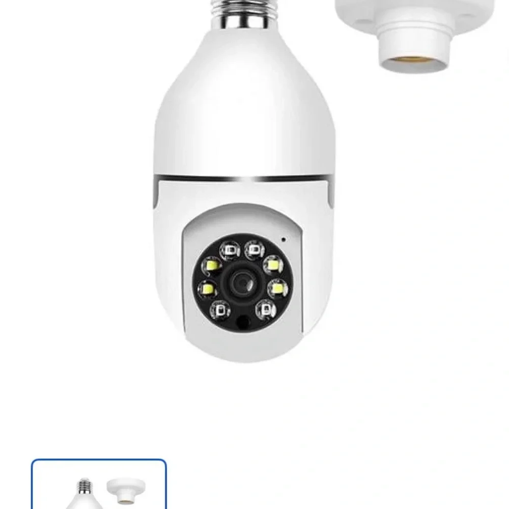 E27 Cordless Smart White Security Camera